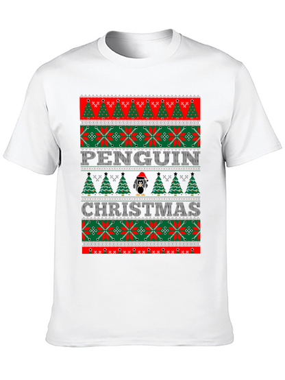 Penguin Christmas Sweater Style T-Shirt
