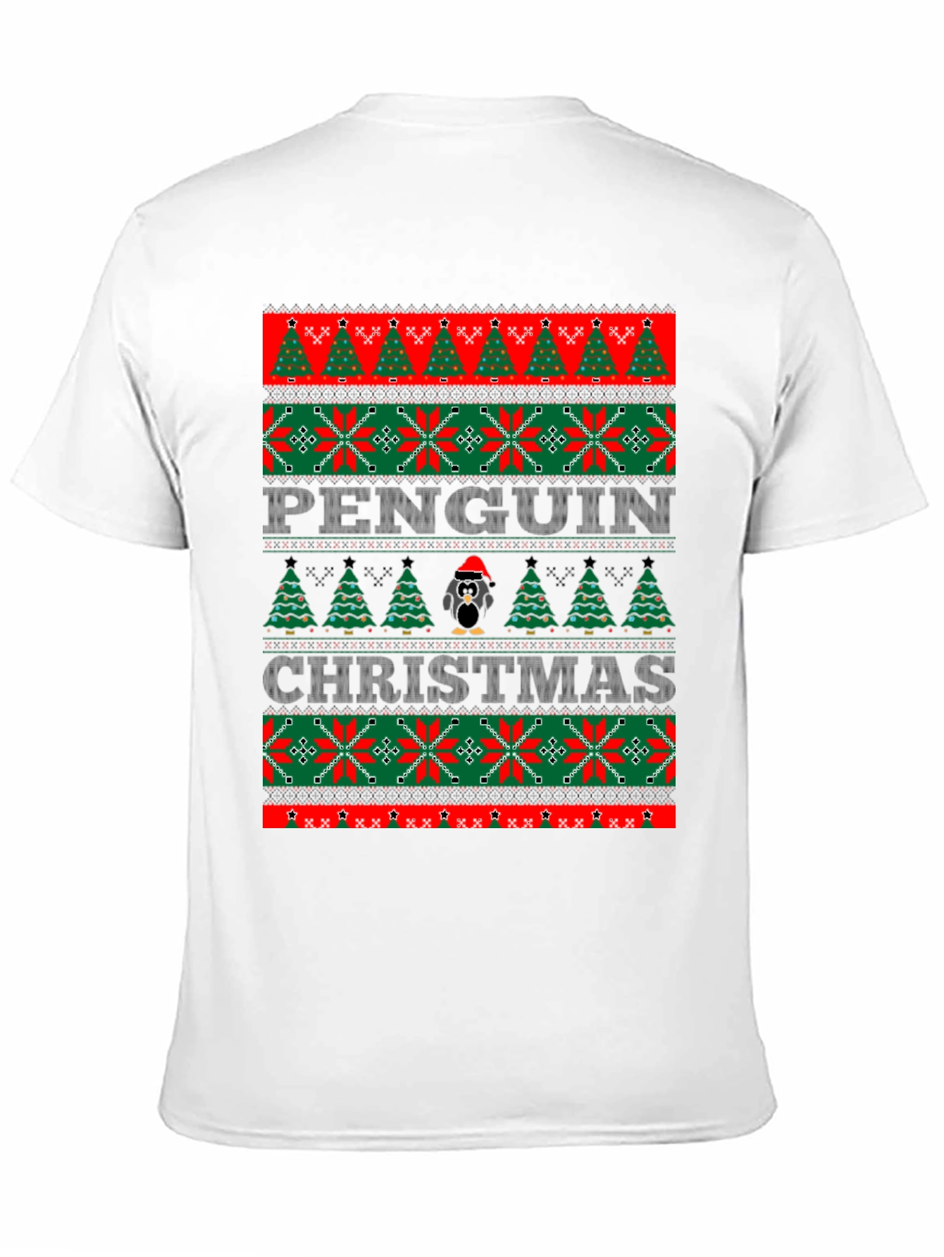 Penguin Christmas Sweater Style T-Shirt