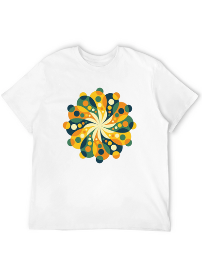 Retro Floral Mandala Black T-Shirt