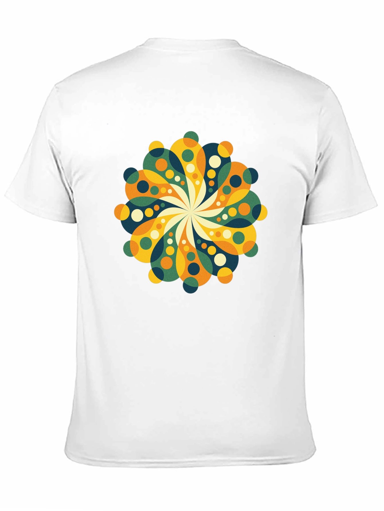 Retro Floral Mandala Black T-Shirt