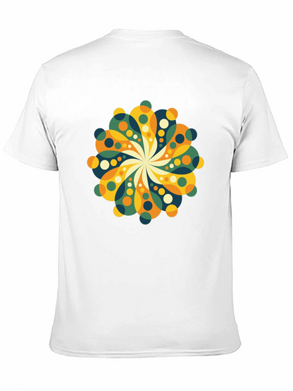 Retro Floral Mandala Black T-Shirt