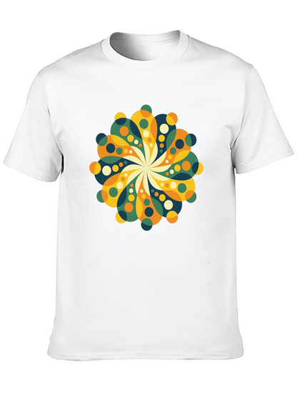 Retro Floral Mandala Black T-Shirt