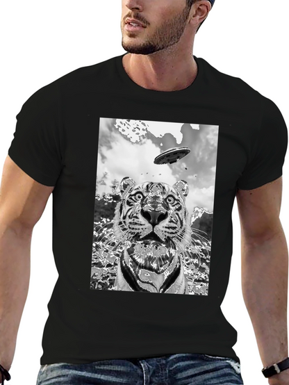 Tiger Alien Abduction Graphic Tee