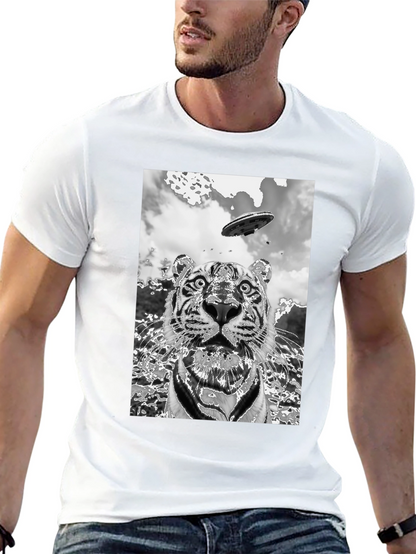 Tiger Alien Abduction Graphic Tee