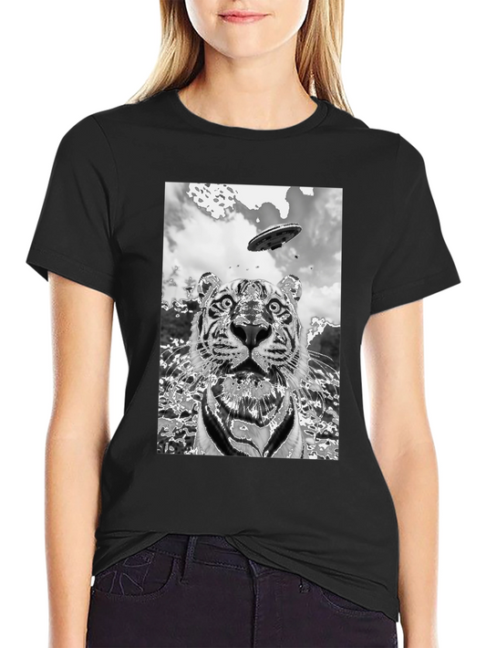 Tiger Alien Abduction Graphic Tee
