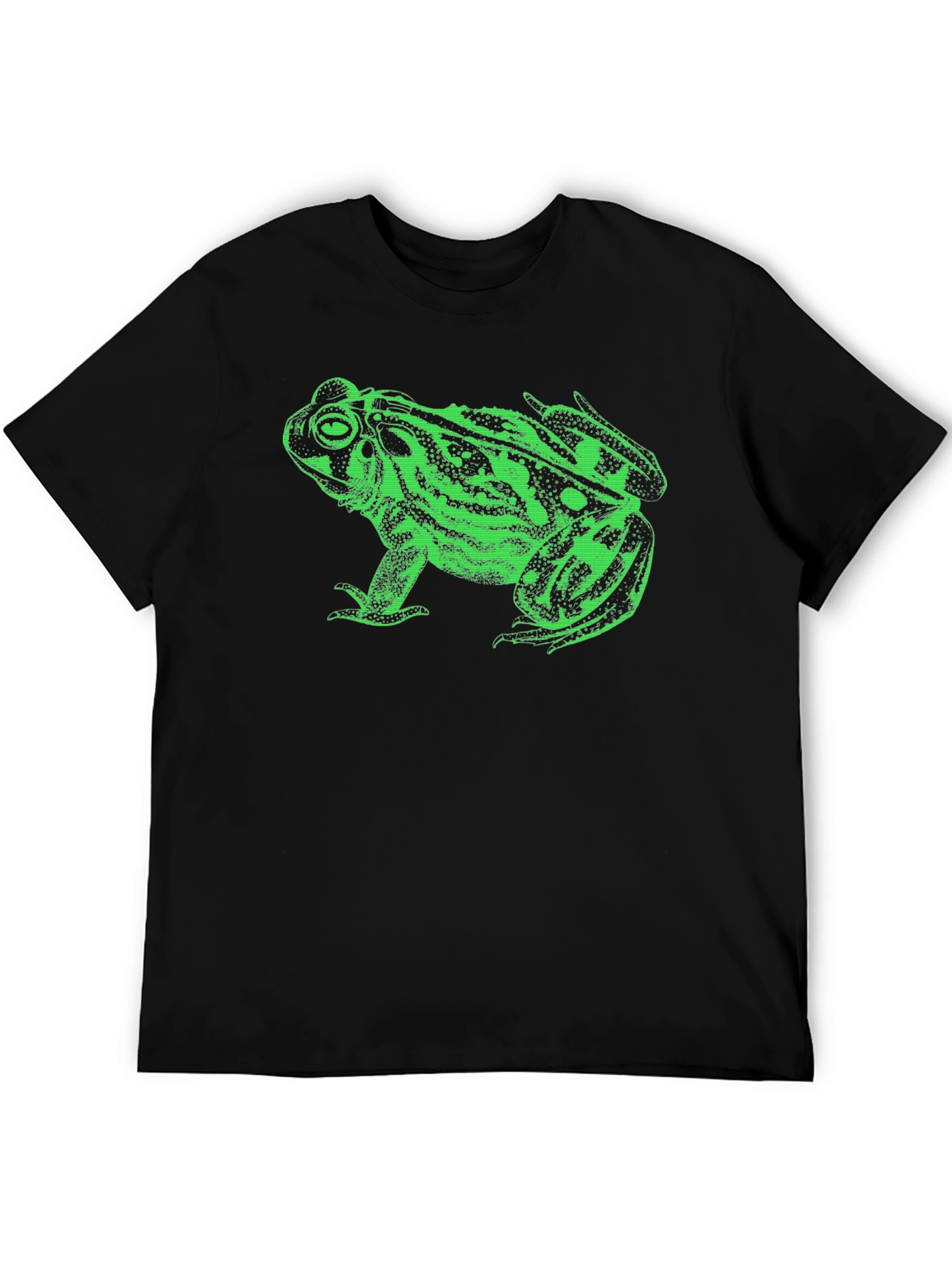 Green Frog Graphic Black T-Shirt