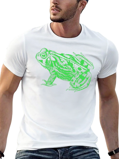 Green Frog Graphic Black T-Shirt
