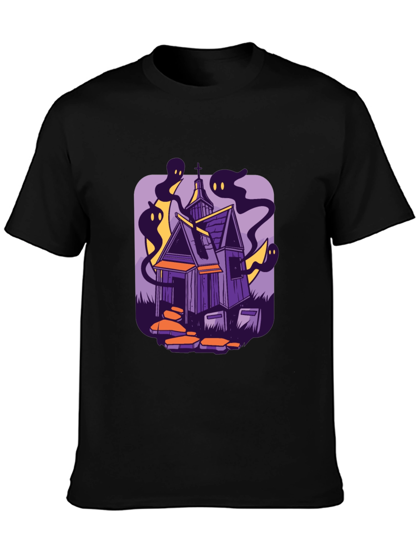 Haunted House Graphic Tee - Spooky Season Style