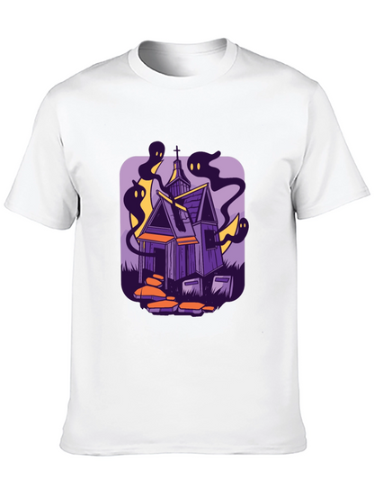 Haunted House Graphic Tee - Spooky Season Style
