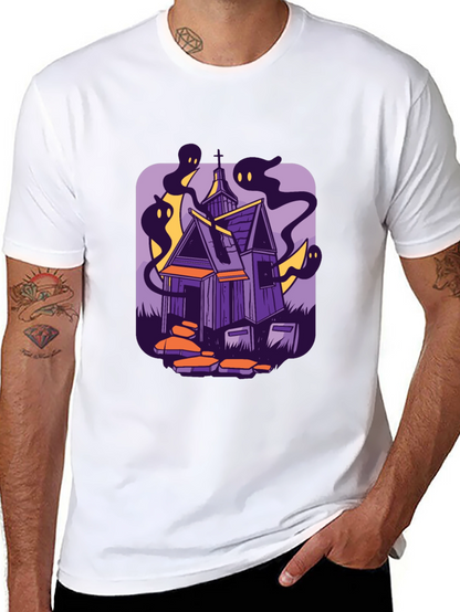 Haunted House Graphic Tee - Spooky Season Style