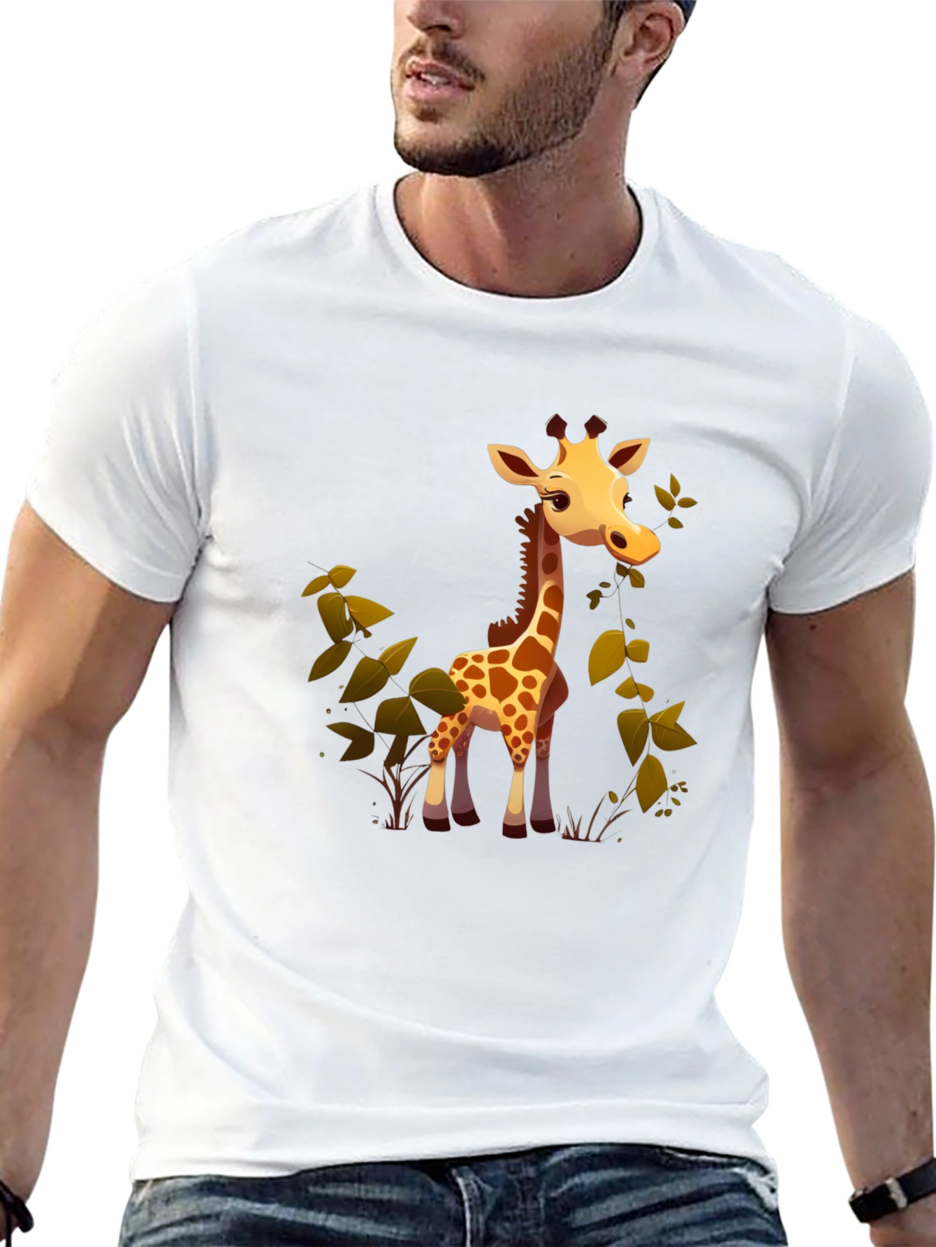 Cute Giraffe Cartoon Graphic Tee
