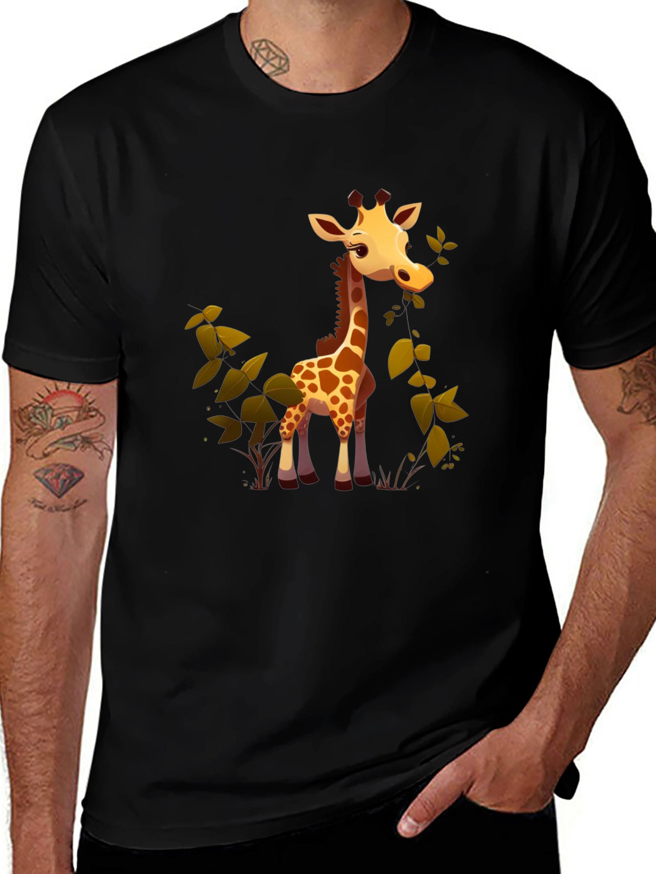 Cute Giraffe Cartoon Graphic Tee