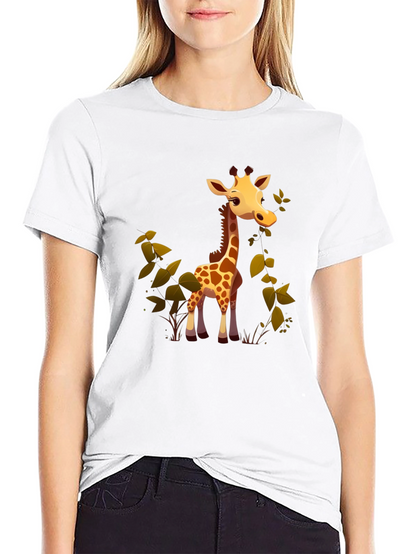 Cute Giraffe Cartoon Graphic Tee