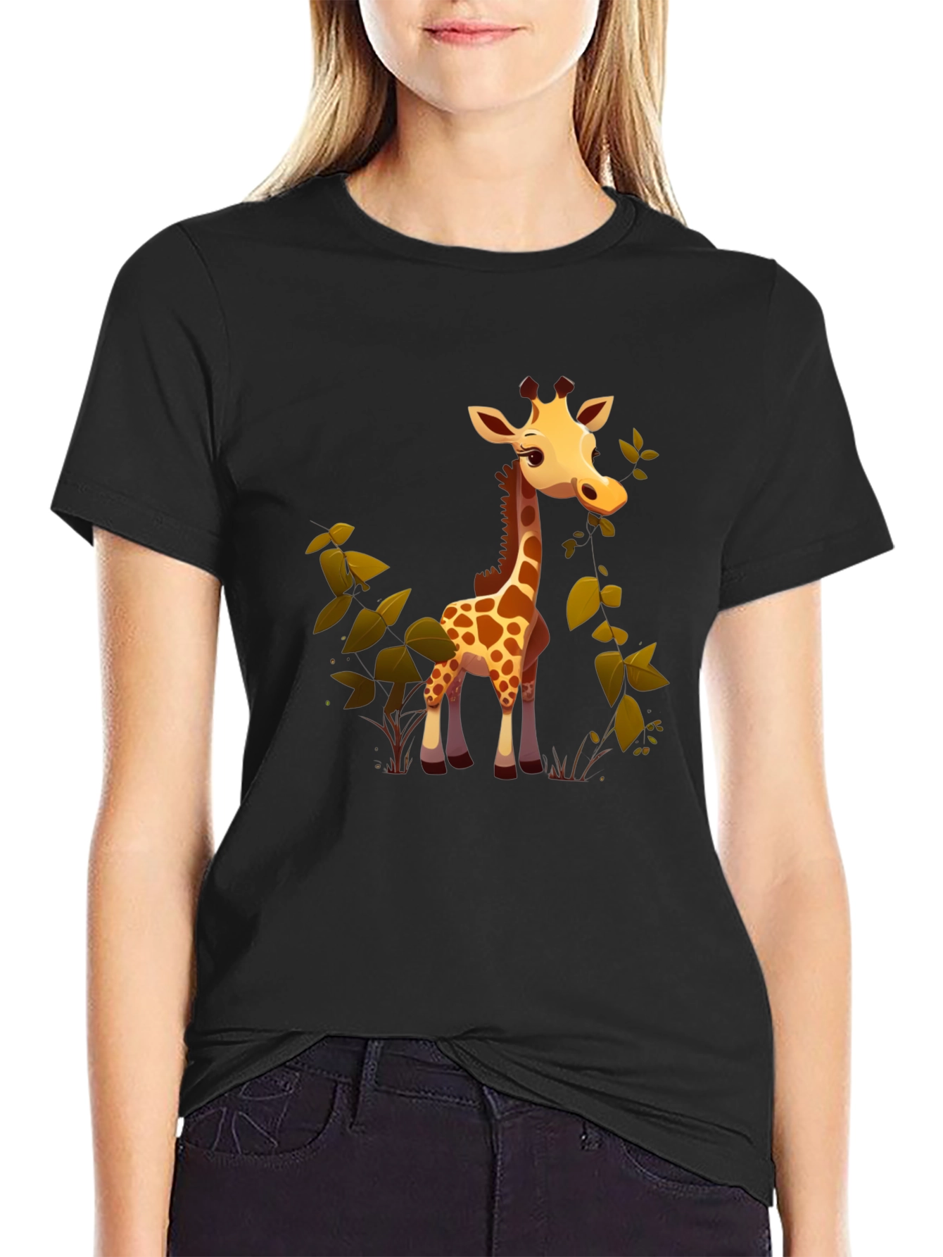 Cute Giraffe Cartoon Graphic Tee