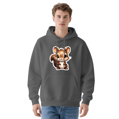Cute Big-Eye Chipmunk Black Hoodie