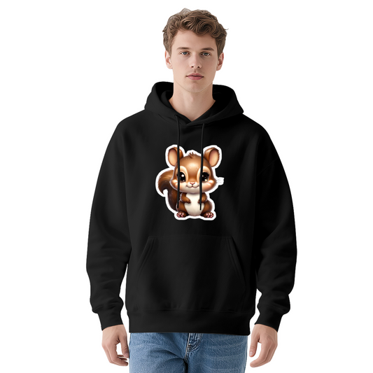 Cute Big-Eye Chipmunk Black Hoodie