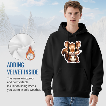 Cute Big-Eye Chipmunk Black Hoodie