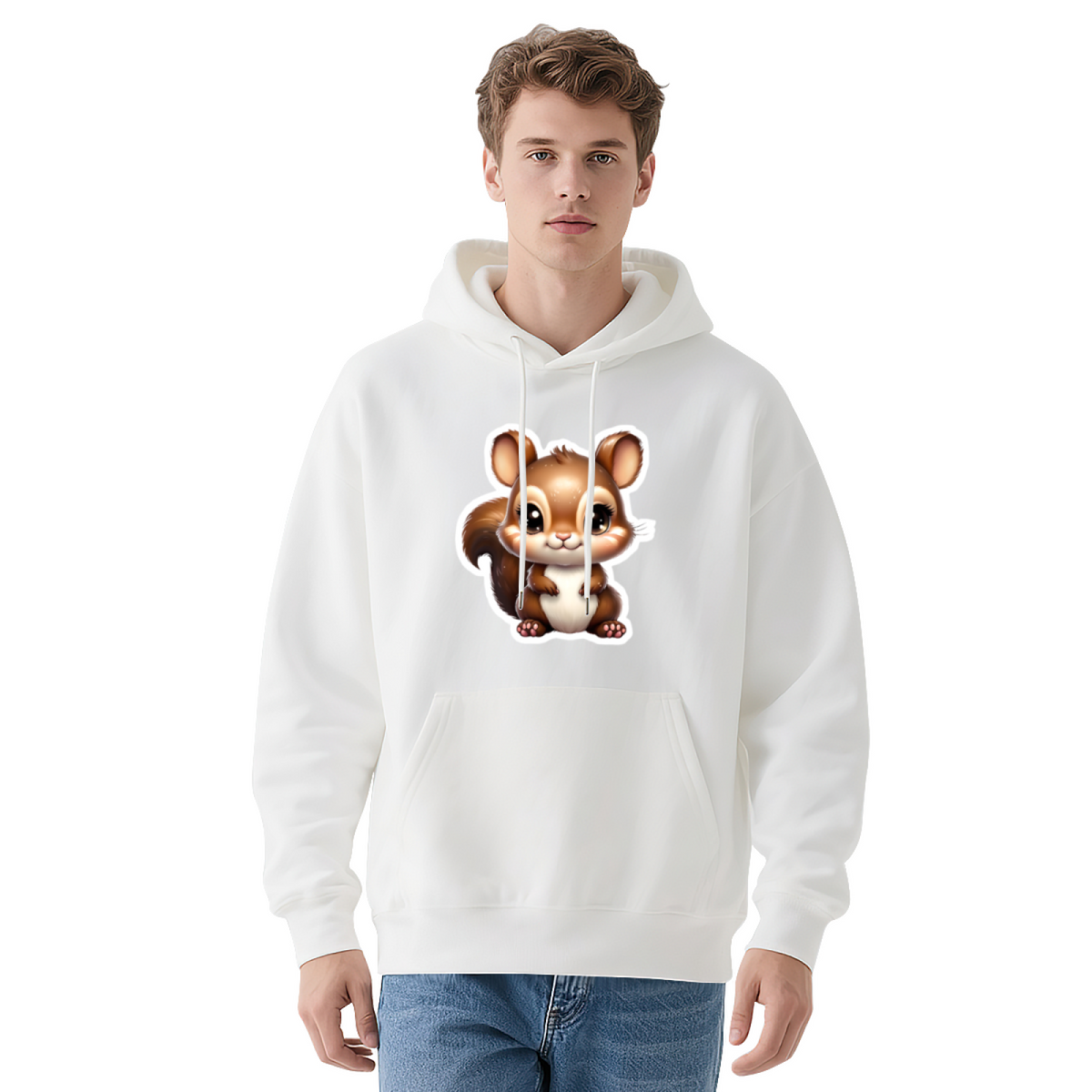 Cute Big-Eye Chipmunk Black Hoodie