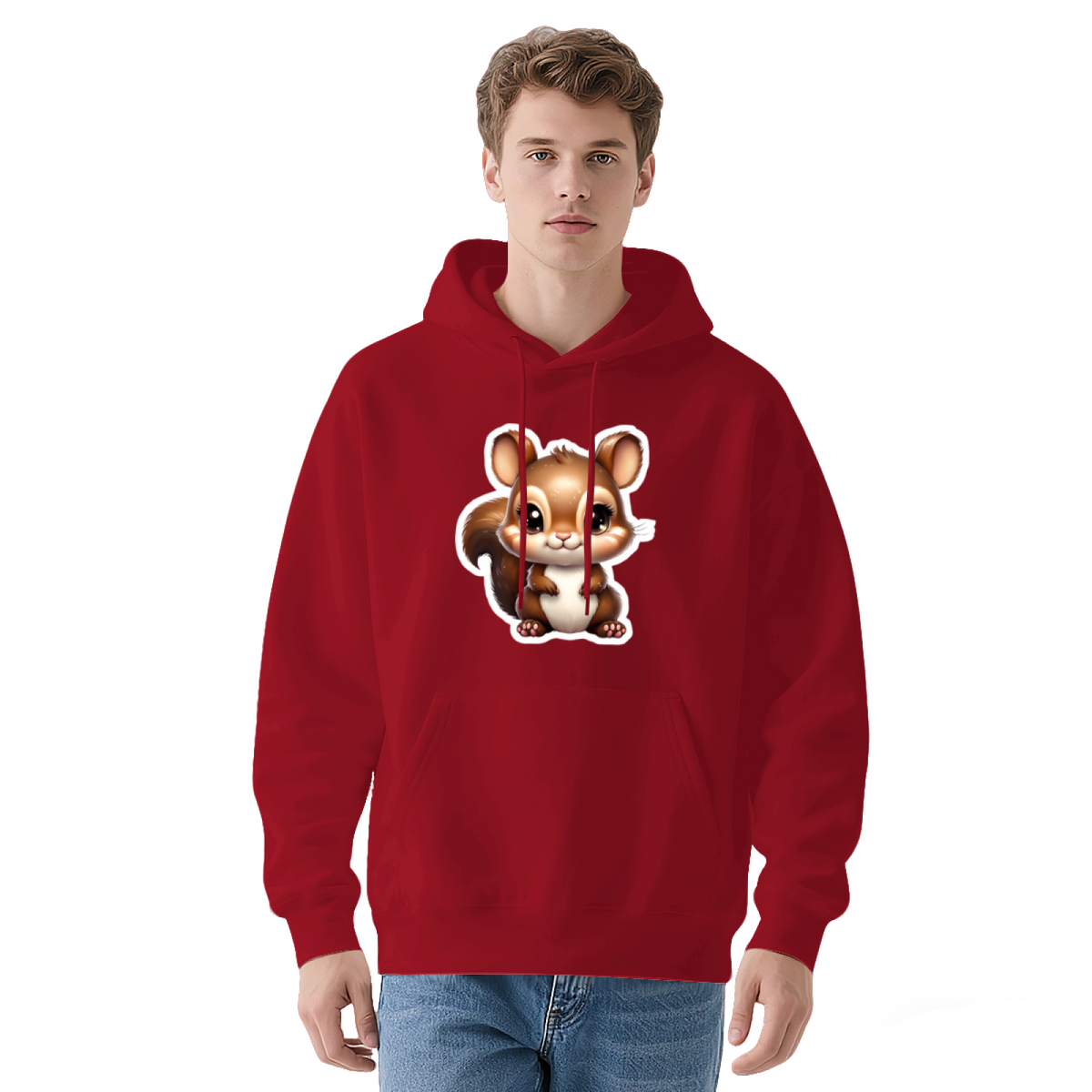Cute Big-Eye Chipmunk Black Hoodie