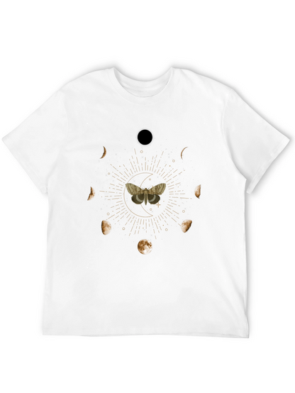 Moth Moon Phases Graphic Tee - Black