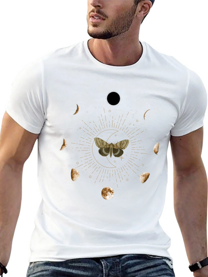 Moth Moon Phases Graphic Tee - Black