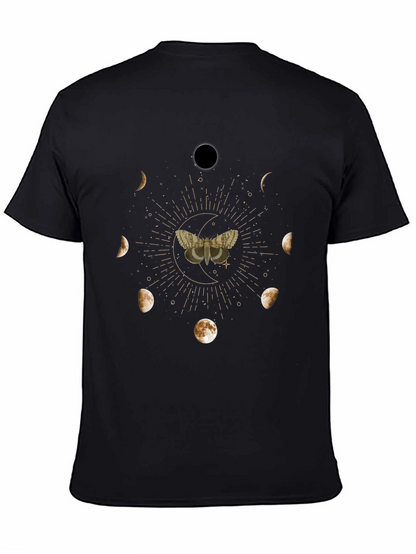 Moth Moon Phases Graphic Tee - Black