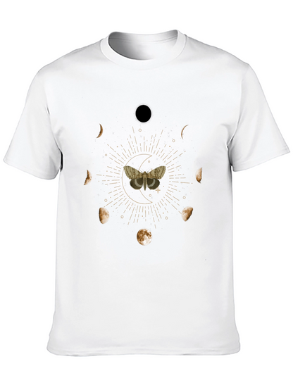 Moth Moon Phases Graphic Tee - Black