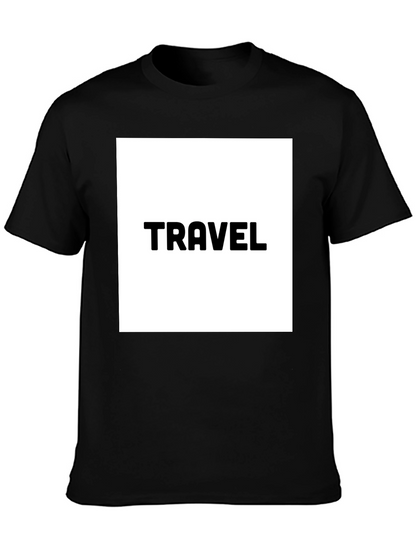 Travel Graphic Tee - Black Cotton T-Shirt