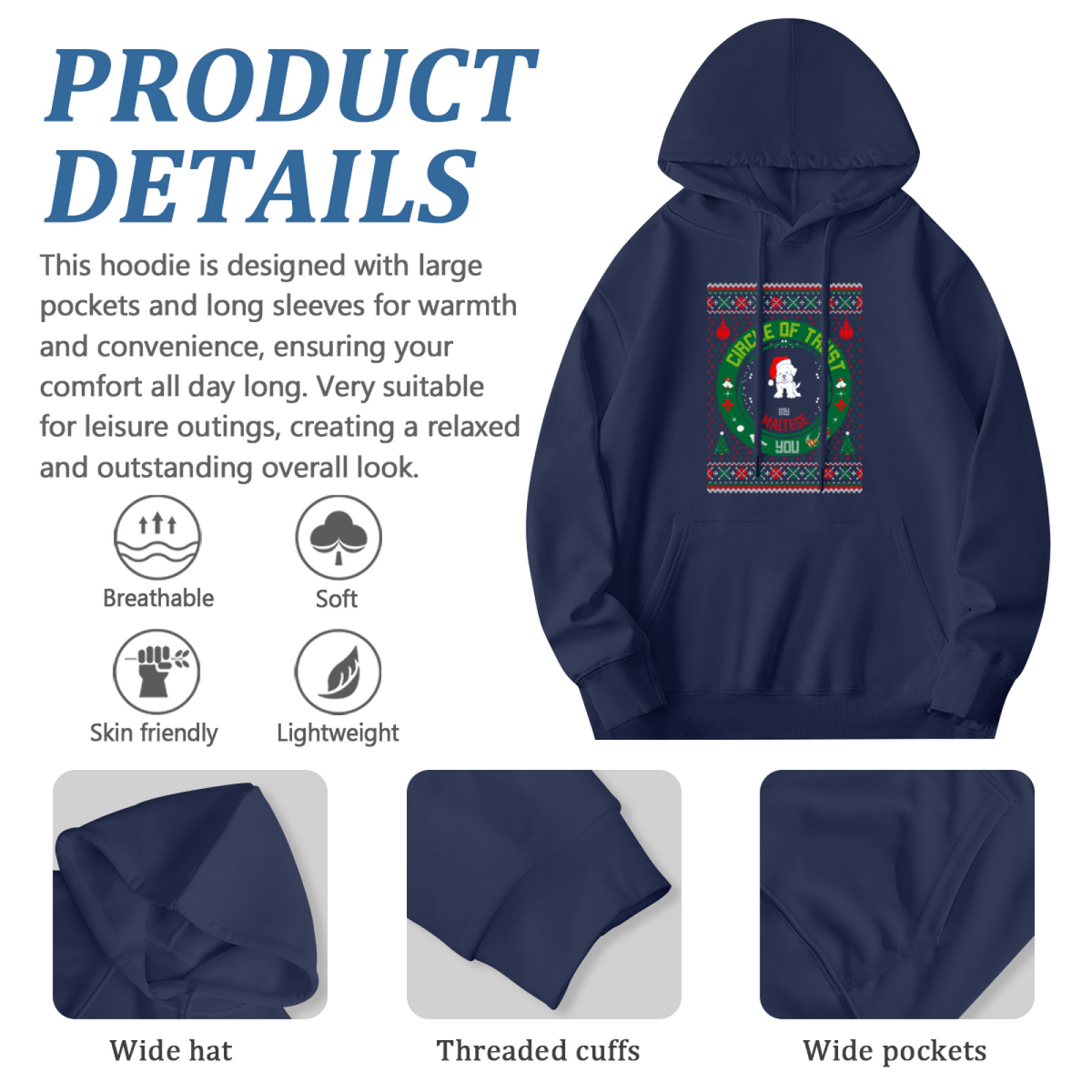 Premium Graphic Hoodie - Maltese Dog Design