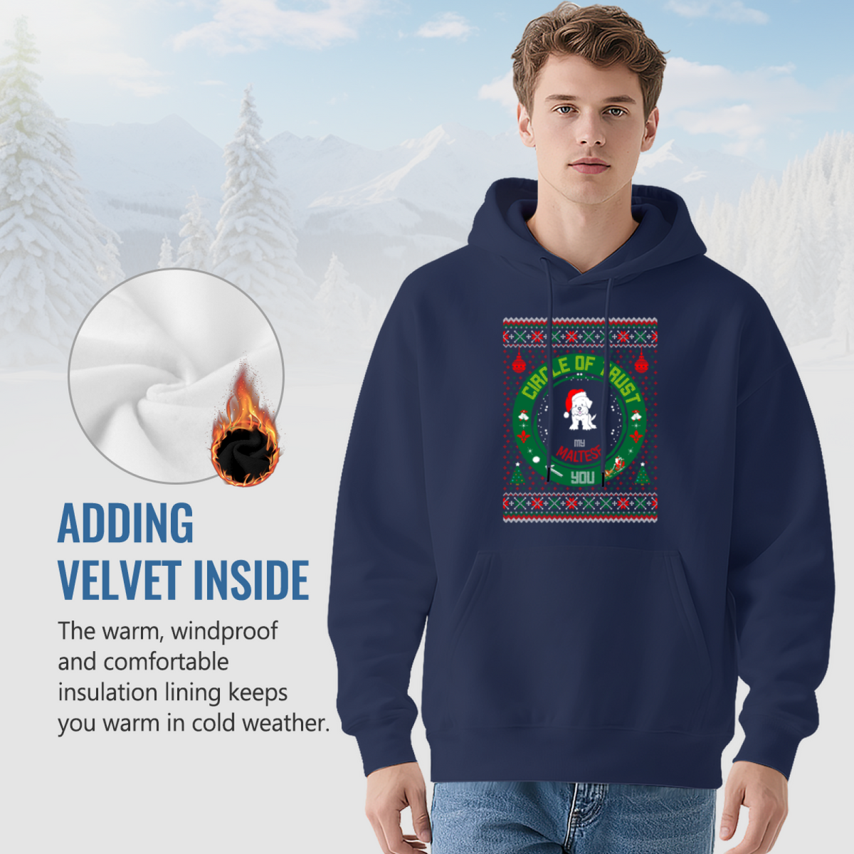 Premium Graphic Hoodie - Maltese Dog Design