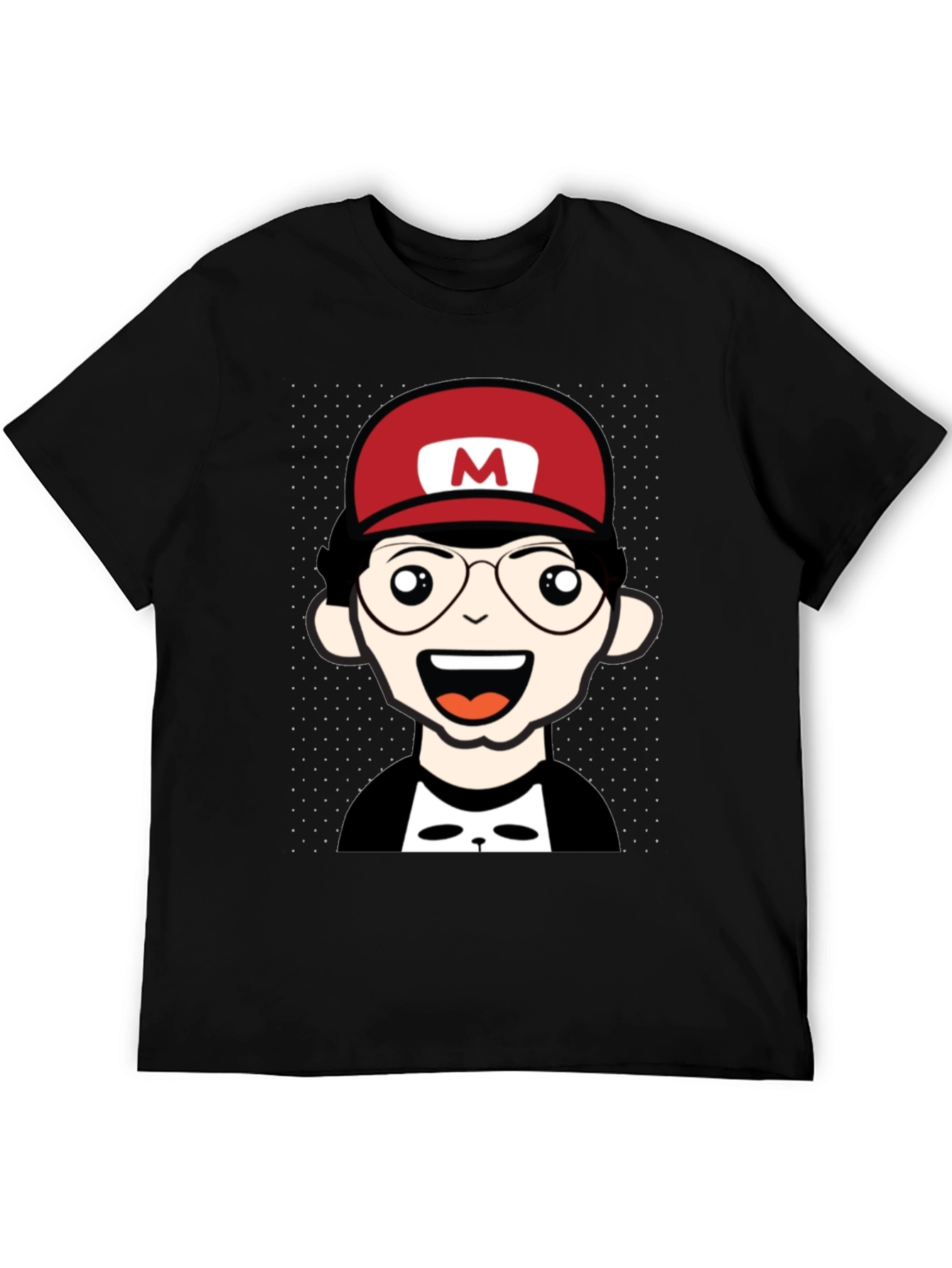 Cartoon Character T-Shirt - Nerd With Red Hat