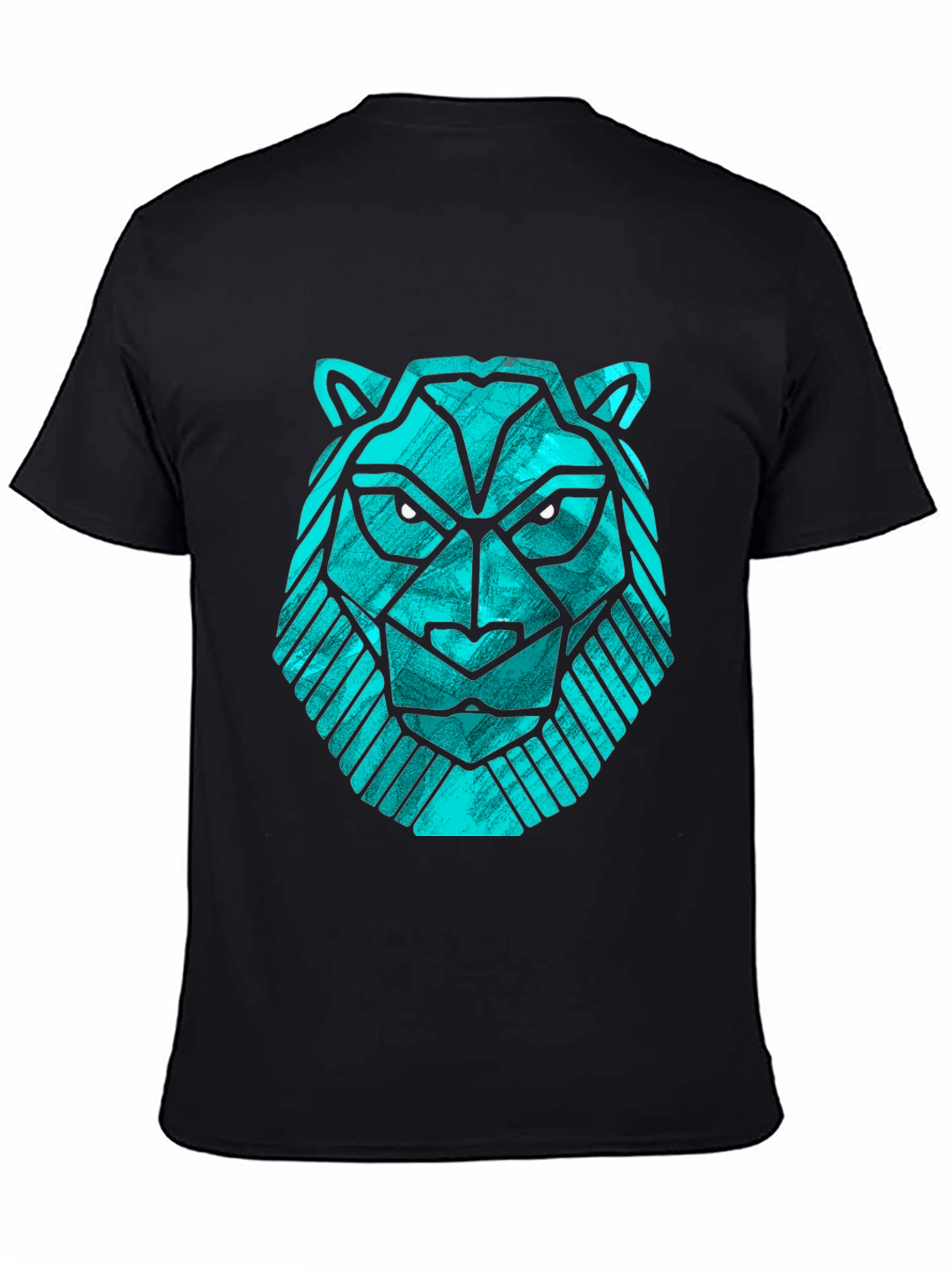 Geometric Lion Head Tee - Modern Graphic Print