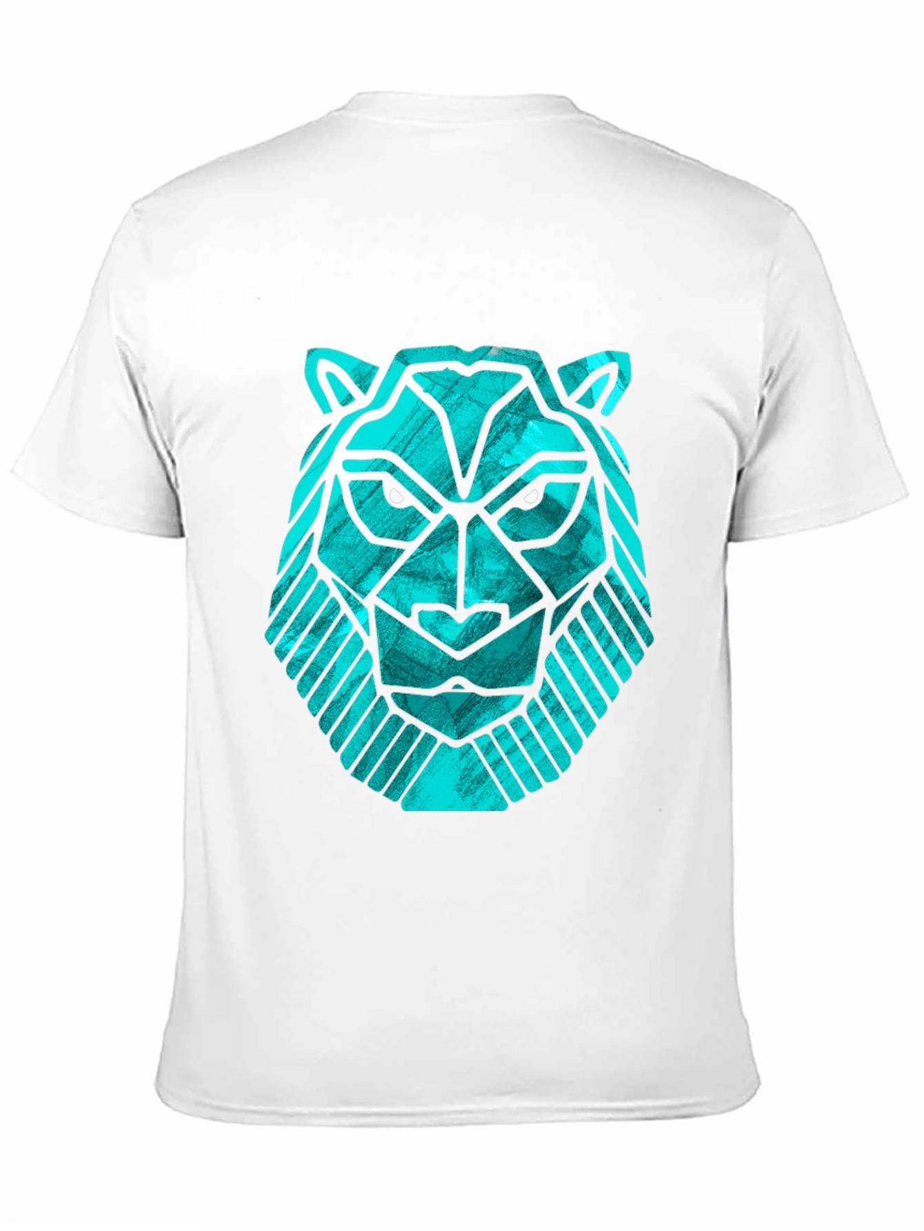 Geometric Lion Head Tee - Modern Graphic Print