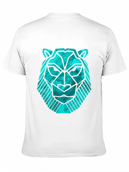 Geometric Lion Head Tee - Modern Graphic Print