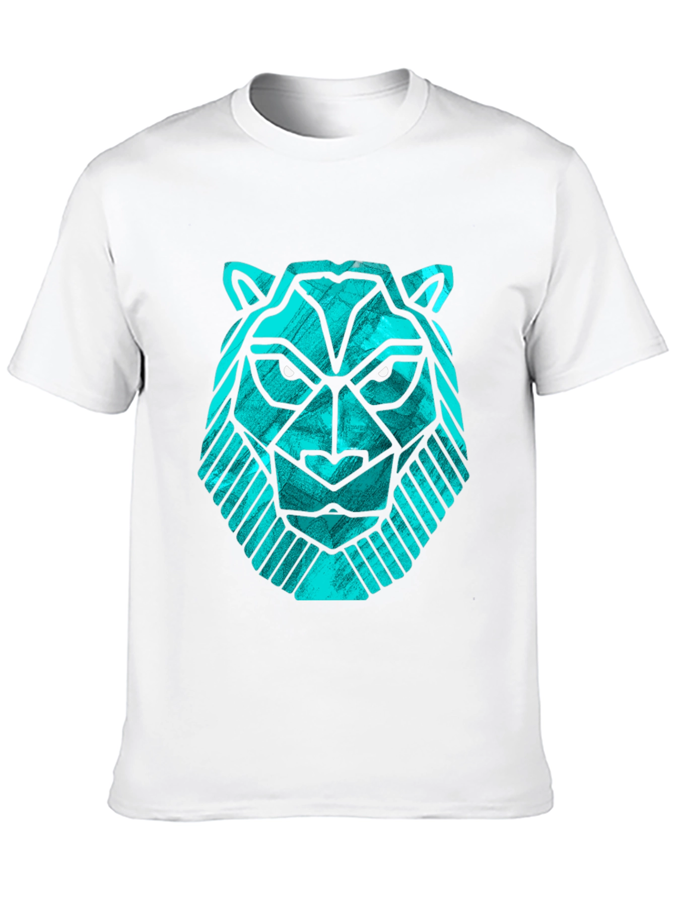 Geometric Lion Head Tee - Modern Graphic Print