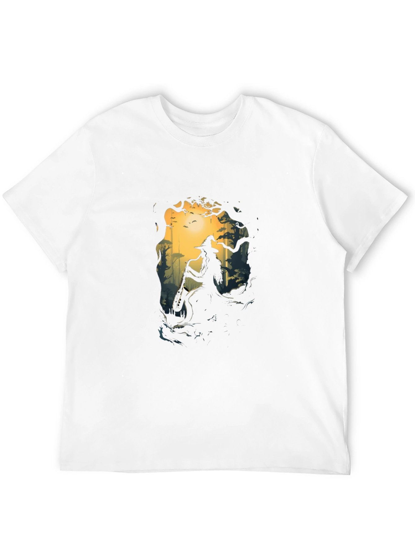 Enchanted Forest Witch Graphic Tee - Black