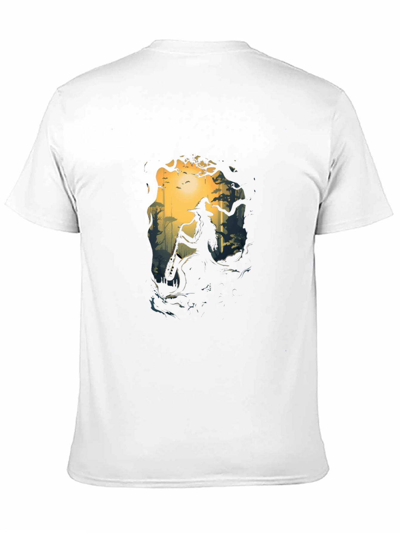 Enchanted Forest Witch Graphic Tee - Black