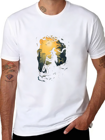 Enchanted Forest Witch Graphic Tee - Black