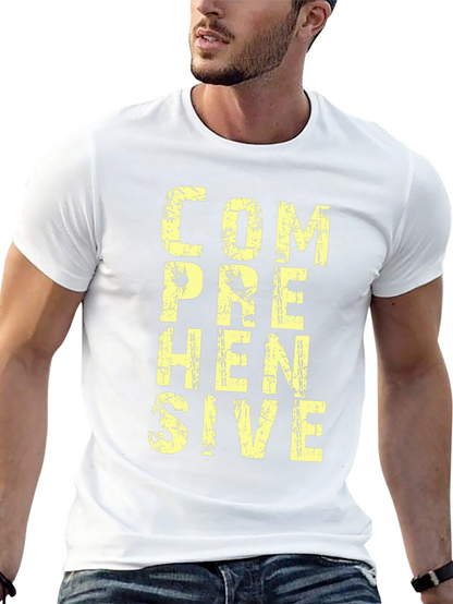 Comprehensive Graphic T-Shirt - Mens Black Cotton Tee