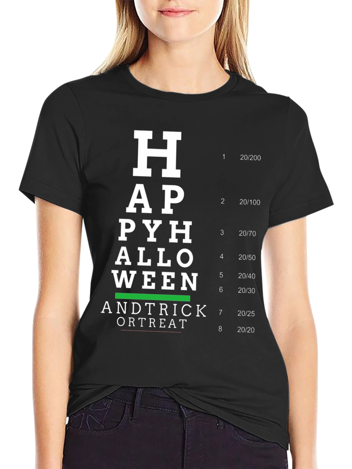 Halloween Eye Chart T-Shirt - Funny Spooky Season Tee