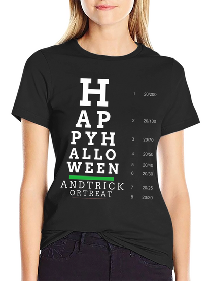 Halloween Eye Chart T-Shirt - Funny Spooky Season Tee