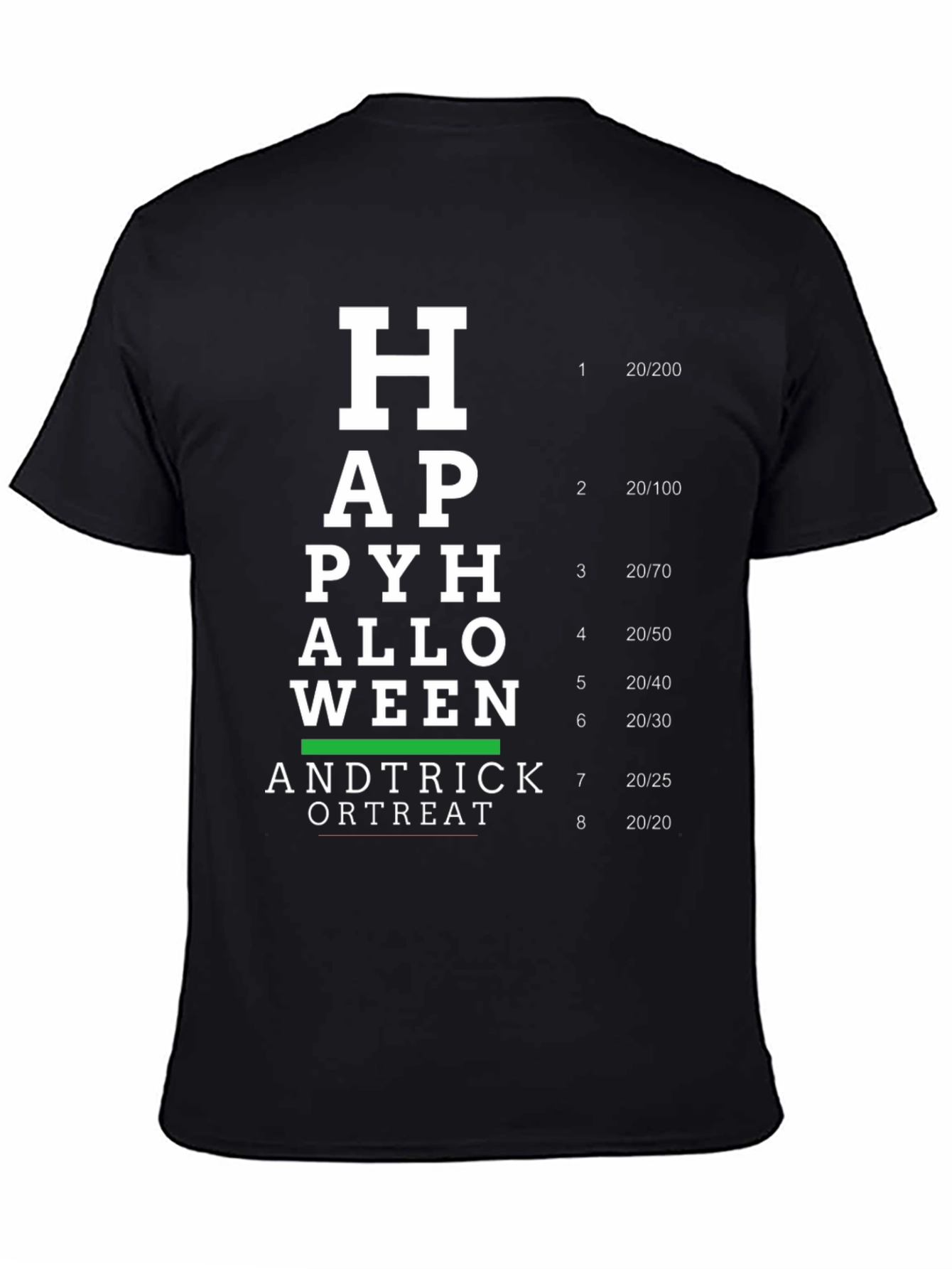 Halloween Eye Chart T-Shirt - Funny Spooky Season Tee