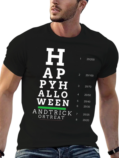 Halloween Eye Chart T-Shirt - Funny Spooky Season Tee