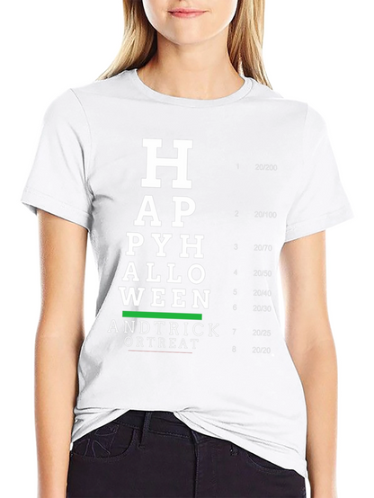 Halloween Eye Chart T-Shirt - Funny Spooky Season Tee