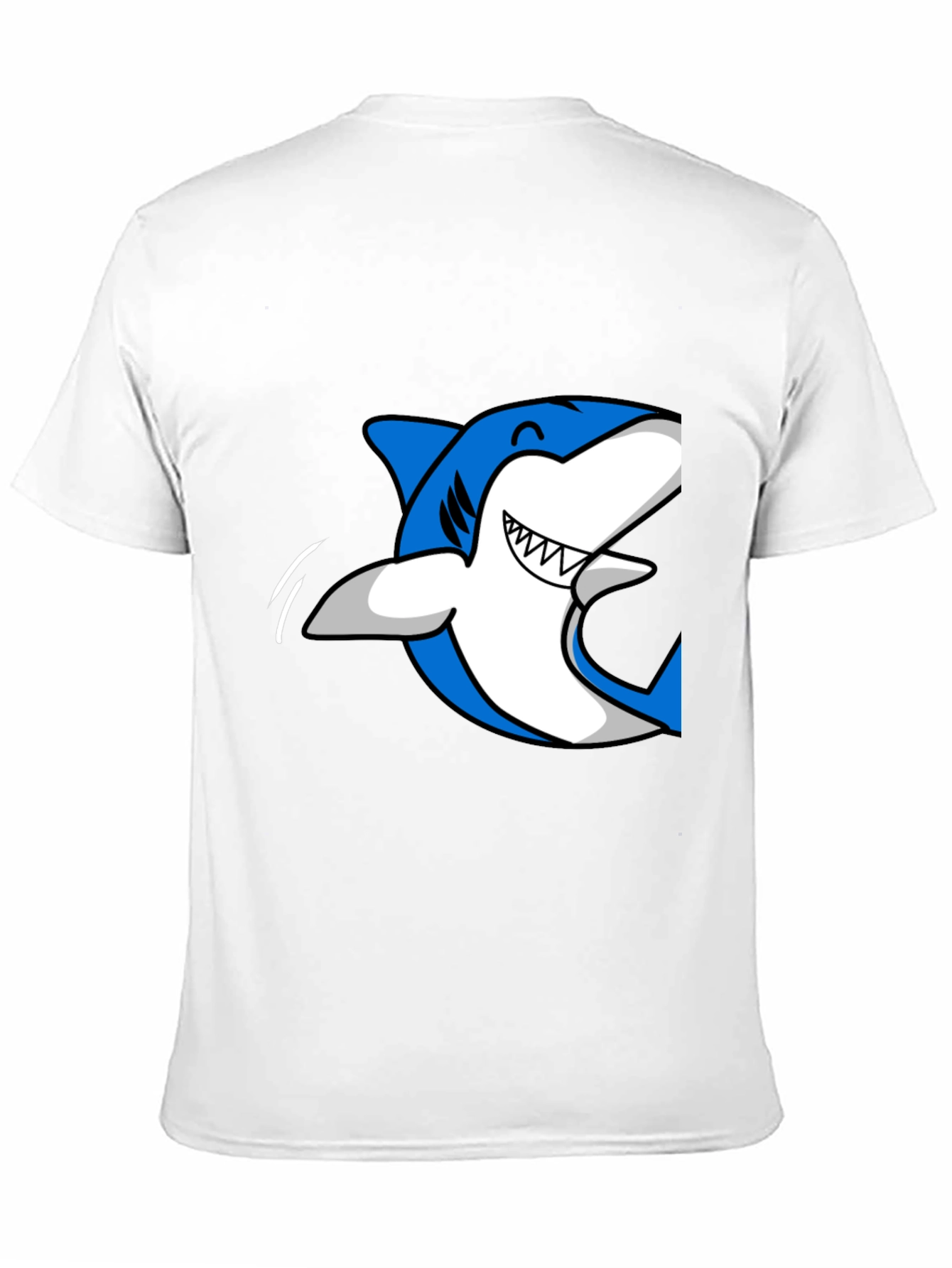 Mens Black T-Shirt with Blue Shark Graphic