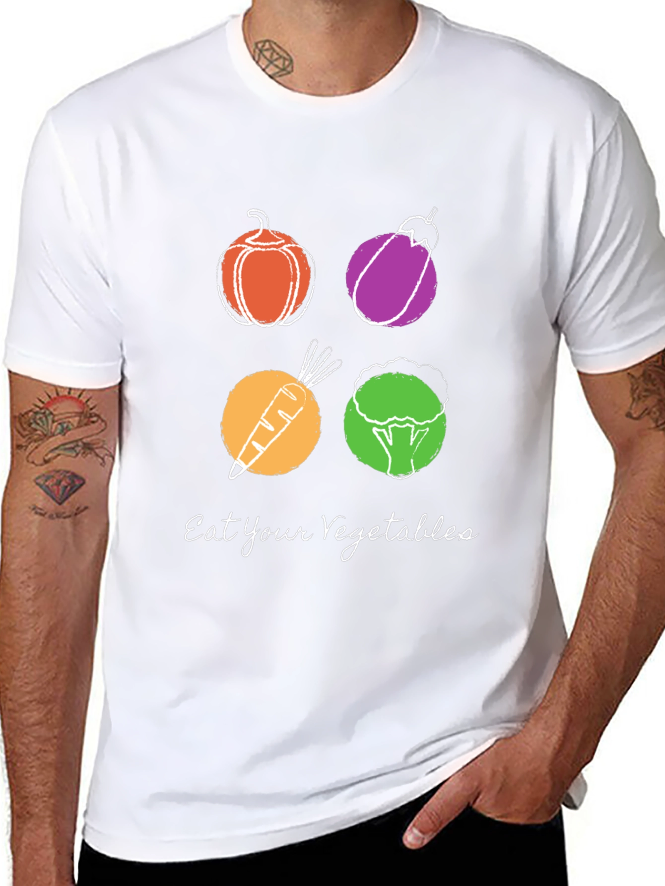 Eat Your Vegetables Graphic Tee - Trendy Vegan Shirt