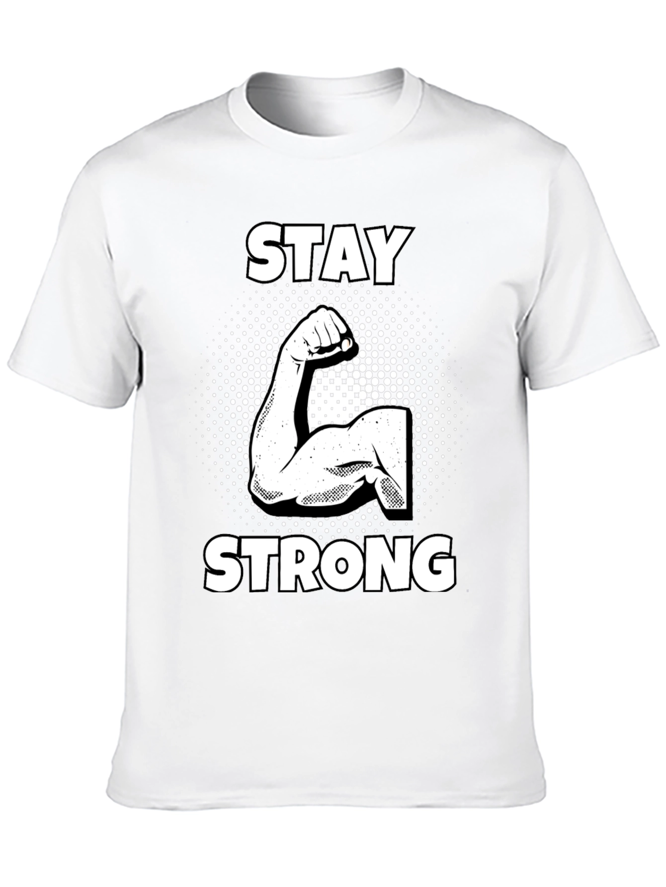 Stay Strong Graphic Tee - Black Cotton T-Shirt