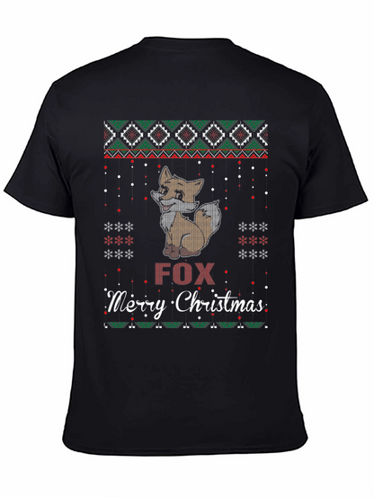 Fox Merry Christmas Graphic T-Shirt