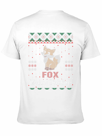 Fox Merry Christmas Graphic T-Shirt