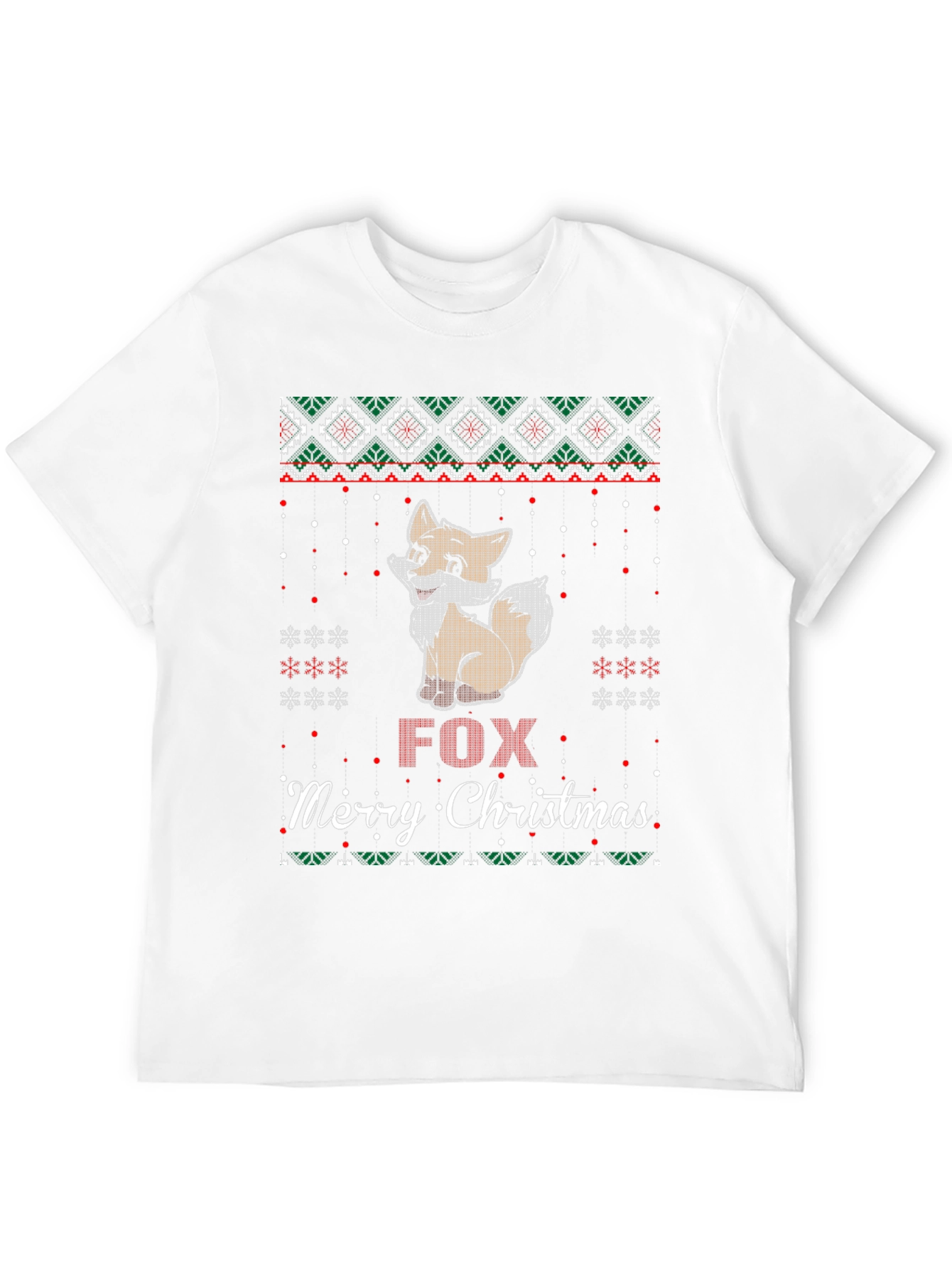 Fox Merry Christmas Graphic T-Shirt